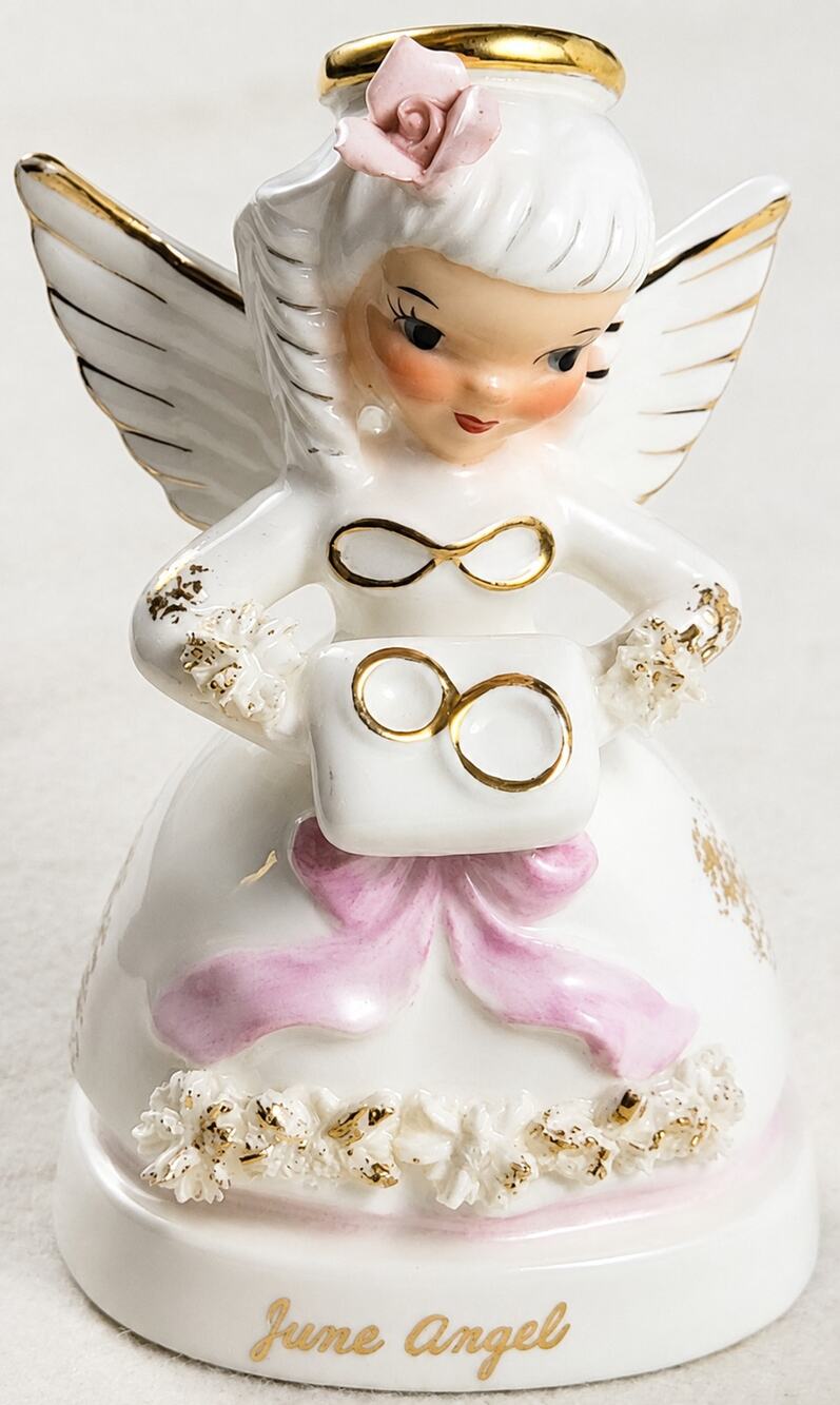 Vintage Napco June Birthday Angel Figurine 1950s Japan